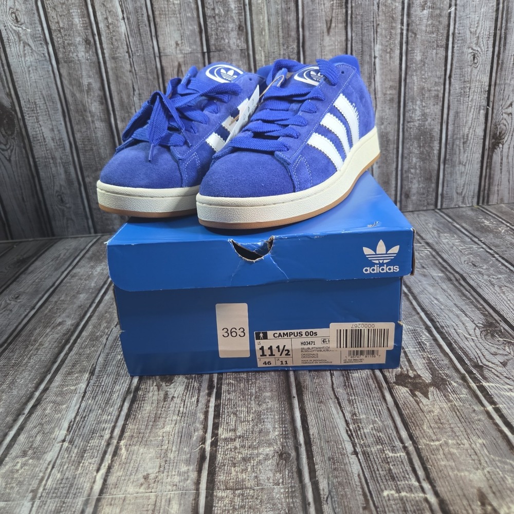 Adidas Men's Campus 00s Blue White Suede Sneakers H03471 Originals Size 11.5